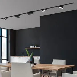 Briloner Luxtrail Komplettset, 4x LED Tracklight, Schwenkbar, Einspeisung, Schwarz 2 m - Schwarz