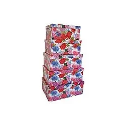 Geschenkkarton Blumen bunt 41530 5tlg Hoch