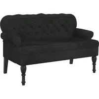 VidaXL Sitzbank mit Rückenlehne Schwarz 119,5x64,5x75 cm Samt