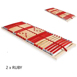 Coemo 2 Stück Lattenrost RUBY NV 7-Zonen 28 Leisten Härtegrad verstellbar 90x200 cm