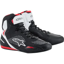 Alpinestars Faster 3 Rideknit Motorradschuhe schwarz-weiss-rot, Größe 43 1/2