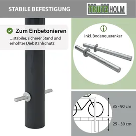 Trutzholm Fahrradständer 2x Fahrradanlehnbügel 115 x 52 cm Ø 60 mm grau