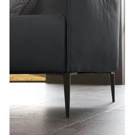 W.Schillig Couch Leder 2-Sitzer Schwarz