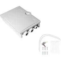 helos FTTH-Hausanschlussbox für max. 24 Fasern, 6x LC/QD oder SC/DX