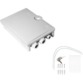 helos FTTH-Hausanschlussbox für max. 24 Fasern, 6x LC/QD oder SC/DX