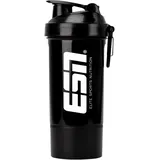 ESN Shaker, Black, 600 ml, Auslaufschutz dank sicherem Smart-Verschluss, frei von BPA & DEHP, geprüfte Qualität