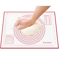 HOOMIL Backmatte, Silikonmatte Backen Große 70x50 cm, Antihafte Rutschfeste Silikon Backunterlage Teigmatte Ausrollmatte mit Messung für Plätzchen Brot Fondant Gebäck Pizza Teig