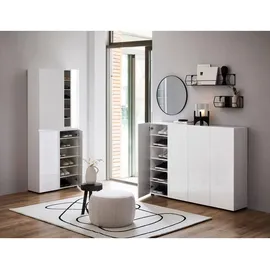 home24 Mister Bianco 160 x 115 x 34 cm weiß / hochglänzend