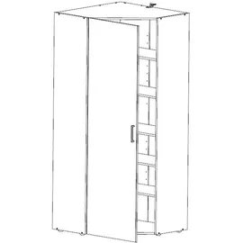 WIMEX Eckkleiderschrank Multiraumkonzept 80 x 185 x 80 cm Eiche braun