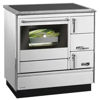 Justus Festbrennstoffherd Linz Backfach links Stahl 7 kW silber