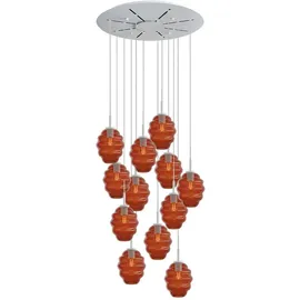 s.luce Echos 12-flg. Ø 80 cm oval braun/weiß