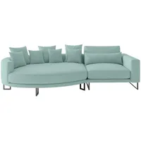 Livetastic Bigsofa Natalia, Türkis, Metall, 2-Sitzer, Füllung: Daunen, Silikon,Silikon, 283x150 cm, Made in EU, Rücken echt, Wohnzimmer, Sofas & Couches, Sofas, Bigsofas