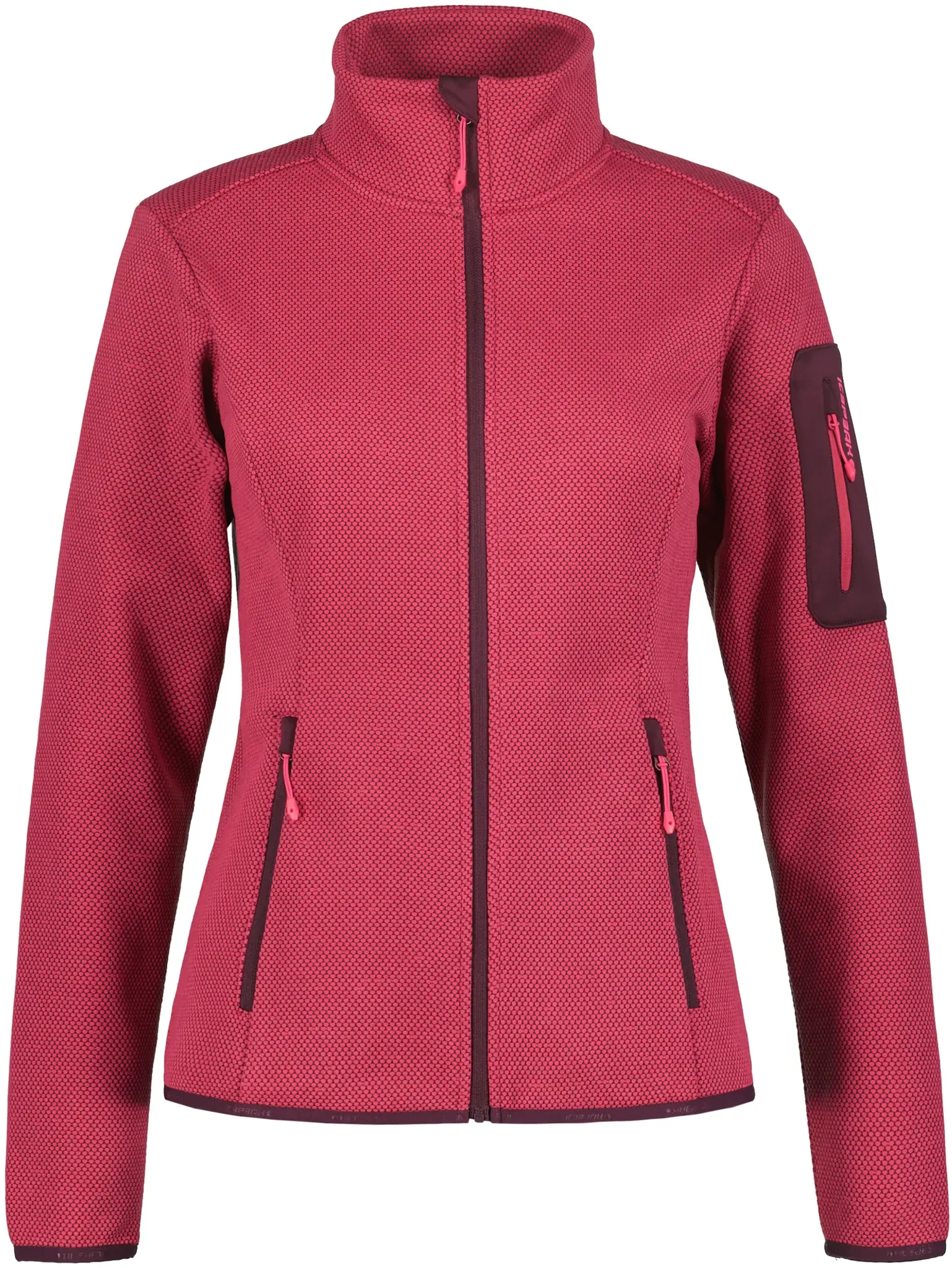 Fleecejacke ICEPEAK "D STRICKFLEECEJACKE BOWERSVILLE", Damen, Gr. M, pink (raspberry), Fleece, Obermaterial: 100% Polyester, sportlich, Langarm, Jacken, mit Markenlabel