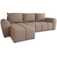 Sofnet Ecksofa Cleo L mit Schlaffunktion - Sofa mit Bettkasten, Polsterecke, Couchgarnitur, Eckcouch, Couch, Sofagarnitur - Ottomane Universal Beige (Soro 23)