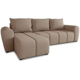 Sofnet Ecksofa Cleo L mit Schlaffunktion - Sofa mit Bettkasten, Polsterecke, Couchgarnitur, Eckcouch, Couch, Sofagarnitur - Ottomane Universal Beige (Soro 23)