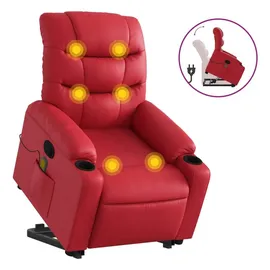 vidaXL Massagesessel mit Aufstehhilfe Kunstleder 93 x 99,5 x 93 cm Rot