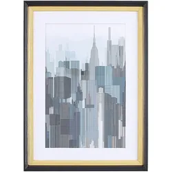 Wandbild mit Rahmen BAMAKO Stadtmotiv 60 x 80 cm Grau