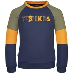 Kinder Sweatshirt Trollfjord Mystisch-Blau/Goldgelb/Moosgrün One Size