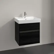 Villeroy & Boch Collaro Waschtischunterschrank C008B0AB 55,4x54,6x44,4cm, Waschbecken mittig, LED-Beleuchtung, Black oak