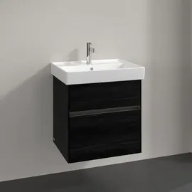 Villeroy & Boch Collaro Waschtischunterschrank C008B0AB 55,4x54,6x44,4cm, Waschbecken mittig, LED-Beleuchtung, Black oak