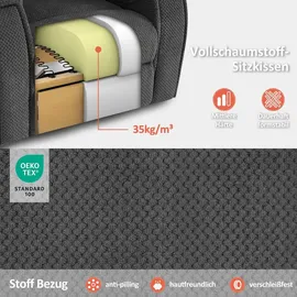 MCombo Relaxsessel 7008 Stoff 90 x 105 x 94 cm Grau mit Liegefunktion und Massage