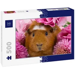 Lais Puzzle Meerschweinchen in rosa Blumen 500 Teile