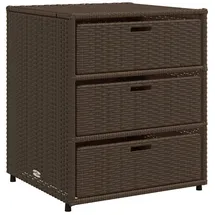 vidaXL Gartenschrank Braun 55x59x69 cm Poly Rattan