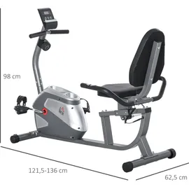 Homcom Liegeergometer mit LCD-Anzeige und 8 Stufen grau