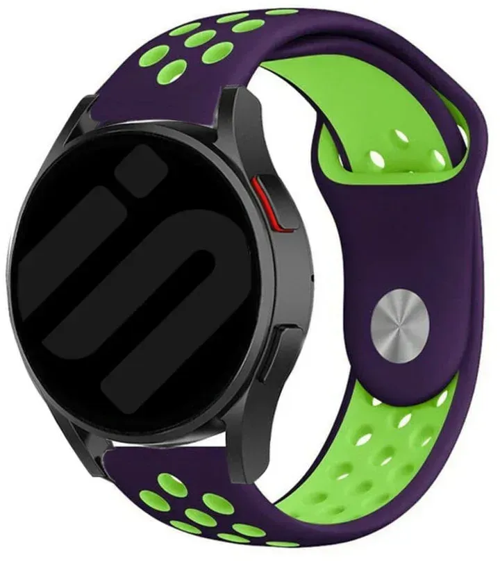 Strap-it Coros Pace 3 Armband Silikon 'Sport' für Coros Pace 3 - Lila/Grün - Druckknopf Verschluss