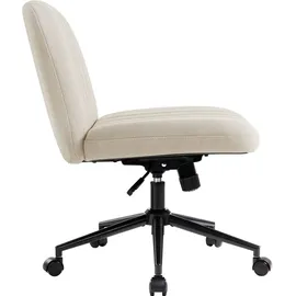 IntimaTe WM Heart Bürostuhl ohne Armlehnen, Drehstuhl mit Rollen, Schreibtischstuhl mit Stoffpolsterung, höhenverstellbar Computerstuhl, gepolsterter Stuhl mit mit... - Beige