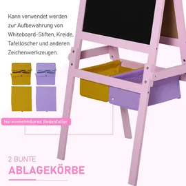 Homcom Kinderstaffelei, Rosa Holz, 50.5x118x58.5 cm,