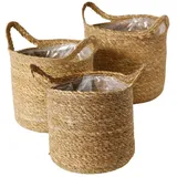 Boltze Blumenübertöpfe david, geflochtene Körbe aus Seegras, 3er-Set