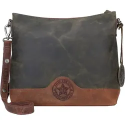 Billy the Kid Hunter Umhängetasche Leder 32 cm khaki/brown