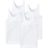 SCHIESSER Unterhemd 4er Pack - ärmellos, Cotton ESSENTIALS Feinripp Weiß M