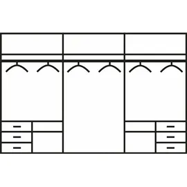 WIMEX Schwebetürenschrank Level by fresh to go 300 x 236 x 65 cm Weiß