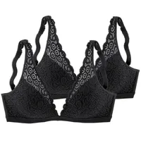 PETITE FLEUR Bralette-BH Damen 2xschwarz Gr.90B