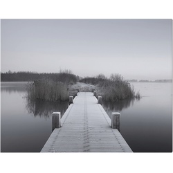 ANY IMAGE Kunstdruck »Bootssteg«, mehrfarbig, Alu-Dibond - bunt