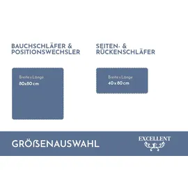 Excellent »Venedig«, Füllung: weiße neue Federn und Daunen, Klasse I, 85% Federn / 15% Daunen, Bezug: Köper-Inlett, 100% Baumwolle, (Spar-Set, 2 St., 2 Kopfkissen), Kopfkissen 40x40, 40x80, 80x80, allergiker geeignet (Hausstaub)