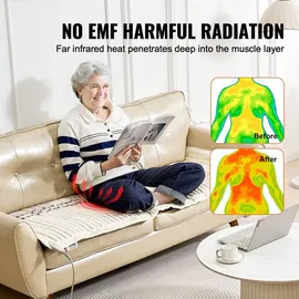 Vevor Ferninfrarot Wärmepad, Amethyst-Therapiematte 39–70 °C heiße Edelstein-Heizmatte zur Schmerzlinderung am ganzen Körper (183 x 61 cm)