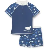 Playshoes Unisex Kinder UV-Schutz Bade-Set zweiteilig Schwimmshirt Badeshorts Badebekleidung, Wal, 122/128