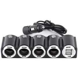 PNI Auto Feuerzeug Splitter PNI Feuerzeug 04 12V / 24V 4 Ausgänge, 2xUSB, LED-Anzeige