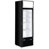 HENDI Kühlschrank, Flaschenkühlschrank, Getränkekühlschrank, Eintürig, mit 4 PVC-Regalen, 2/10 ̊C, LED-Beleuchtung in der Kammer und im Leuchtkasten, 360L, 230V/240W, 620x669x(H) 1965mm, Edelstahl