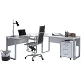 BMG-Möbel Büro Office Edition Set 0 Grau/Weiß, 2-teilig