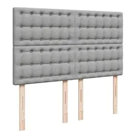 vidaXL Boxspringbett mit Matratze Hellgrau 160x200 cm Stoff