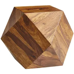 Kadima Design Sheeshamholz Couchtisch, Diamant-Design, 30 kg Belastbarkeit. 57x43x57 cm