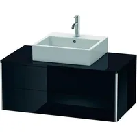 Duravit XSquare Waschtischunterschrank, 2 Schubkästen, schwarz hochglanz