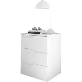 Die Möbelfundgrube Nachtschrank SPICE 46 x 40 x 59 cm Weiß Hochglanz