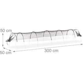 Relaxdays Netztunnel Garten 3,3 m Beetabdeckung gegen Schädlinge und Insekten
