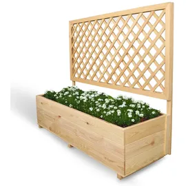 holz4home Pflanzkasten mit Rankgitter XL 128 x 104 x 44 cm Braun