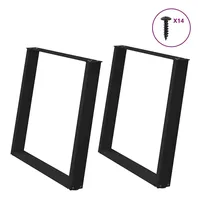 VidaXL Esstischbeine U-Form 2 Stk. Schwarz 90x(72-73) cm Stahl